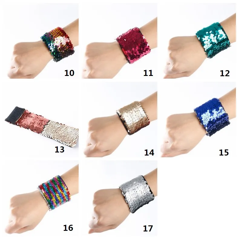 Magische Sequin Mermaid Armband Dames Meisje Sequin Polsband Charm Fish Scales Bangle Sieraden Geschenken Willekeurige Kleuren