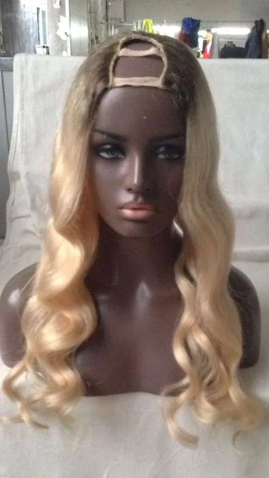 OMBRE 4 613 COLOR BODY WAVE 1X3 2X4 4X4 BLONDE U PART WIGS BRAZILIAN PROGLIAN