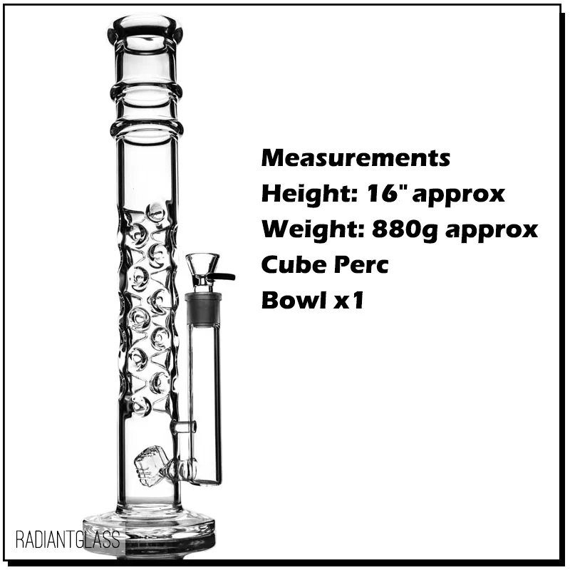 Hookahs 16" Cube perc Bong with 30 catcher glass bongs make more bubblers smoking water pipe amazing style