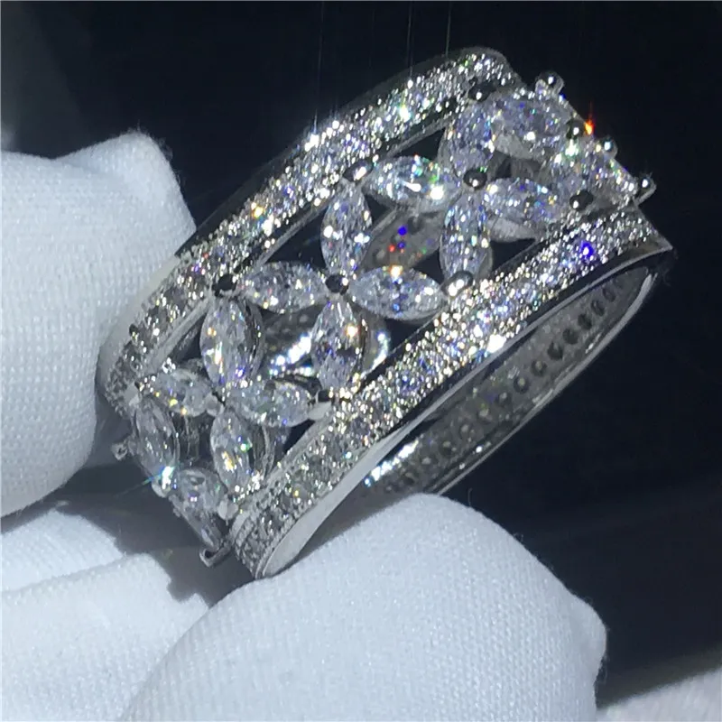 Anillo De Flores De Loto De Plata Esterlina, Gran Anillo De