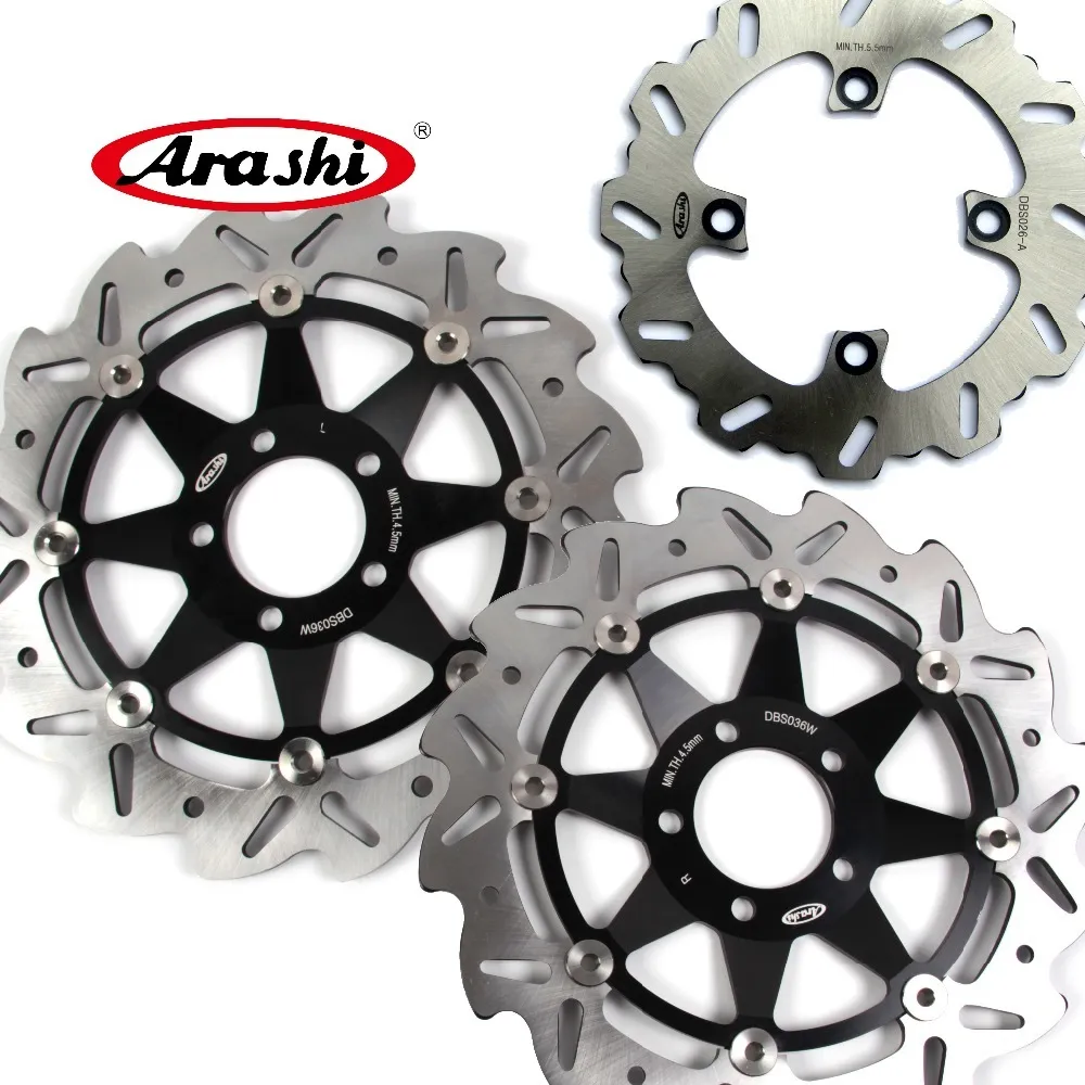 Front And Rear Brake Arashi Brake Rotors Disk Disc Kit For Kawasaki