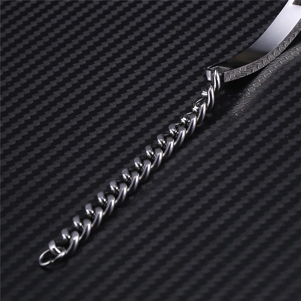 Fashion Men Women Bracelets 316 L Stainless Steel Bracelets silver tone High Quality Style blank Tag Bracelets For Mature Men