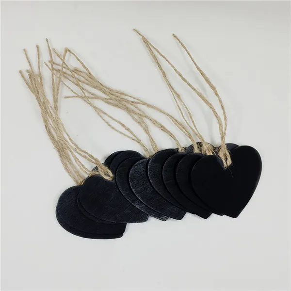 Mini Hanging Chalkboard Memo Tags Heart Round Shape Board Message Blackboard Wooden Hanging Decoration DIY Wood Crafts