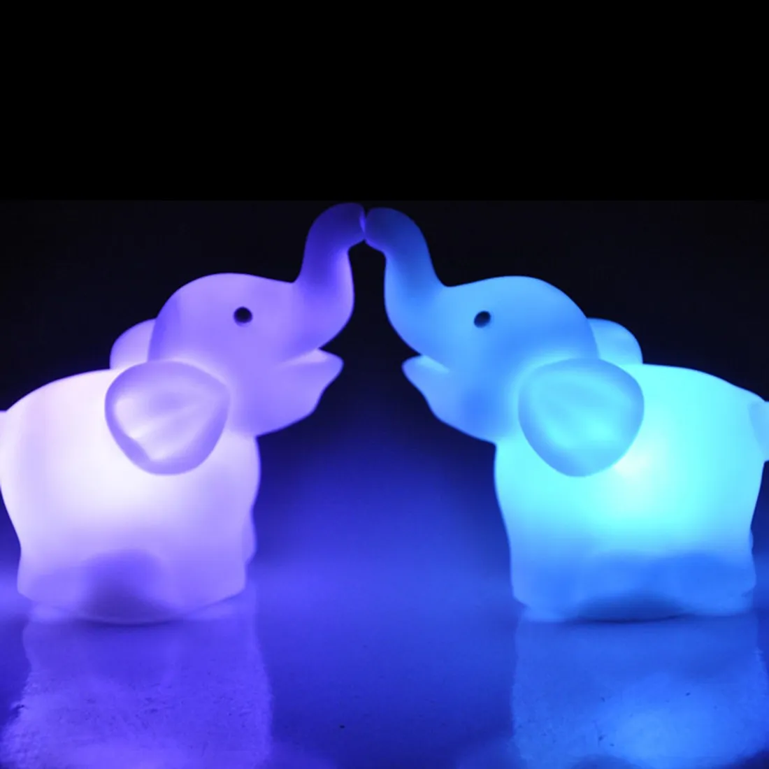 Cute Cartoon Elephant Shape Changing LED Night Light Desk Lamp Wedding Party Bedroom Home Decor Gift for Kids