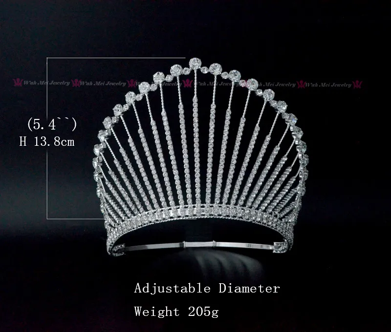 Pageant Crowns Tiaras colour Rhinestone Crystal Adjustable Headband Bridal Wedding Hair Jewelry Tiaras Mo24241620051835979