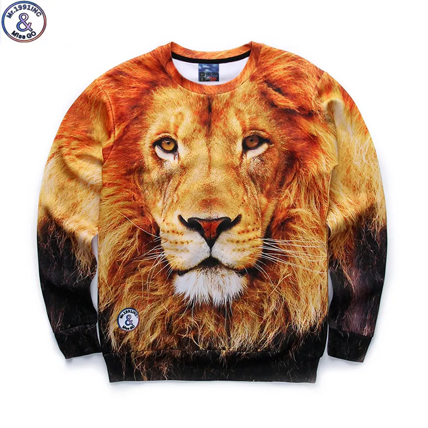 Mr.1991 brand 12-18 years big kids thin sweatshirt boys youth fashion lion king 3D printed hoodies girls jogger teenage W25