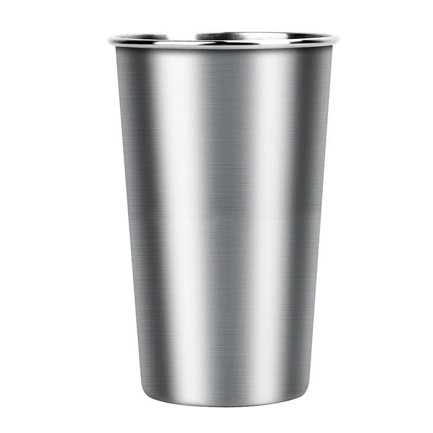 -pack 16oz rostfritt stål dricka koppar för barn mat kvalitet vatten glasögon 16oz pint multi-purpose tumbler 500 ml mjölk öl kopp