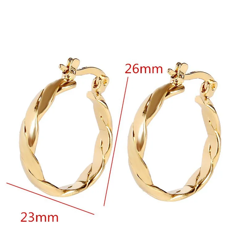 22K 23K 24K Thai Baht GELBGOLD GP OHRRINGE Hoop E India Jewelry Brincos Top Qualität Wave286j