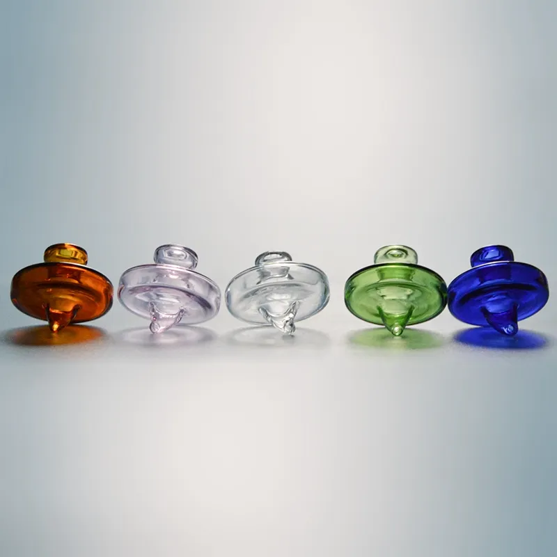 In Stock Carb Cap For Oil Rig Quartz Banger Colored Glass Carb Caps 35mm Cap For Banger Water Pipes Bong Accessories