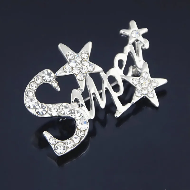 High Quality Gold Plated Clear Crystal Super Star Shaped Alloy Brooch Special Gift Party Costume Pins Broaches For Female Sell7287411