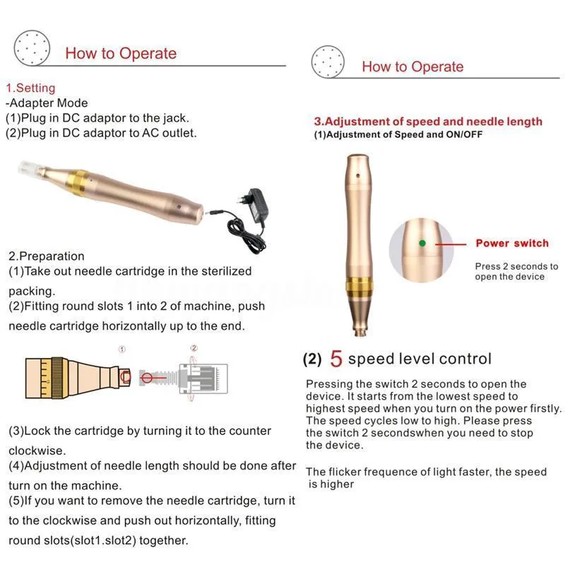 DR 펜 M5-C 자동 마이크로 니일 시스템 안티 에이징 조정 가능한 바늘 길이 0.25mm-2.5mm 전기 Dermapen Dermastamp