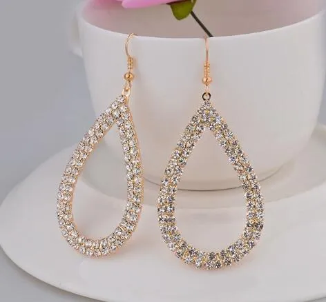 Hot Style Gocce a catena con artigli delle celebrità europee e americane della moda con orecchini a bottone alla moda con diamanti