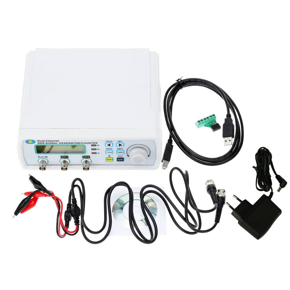 Digitale DDS Dual-Channel Signaal Source Generator ArbitRARY Golfvorm Frequentiemeter 200msSA / S 6 MHz