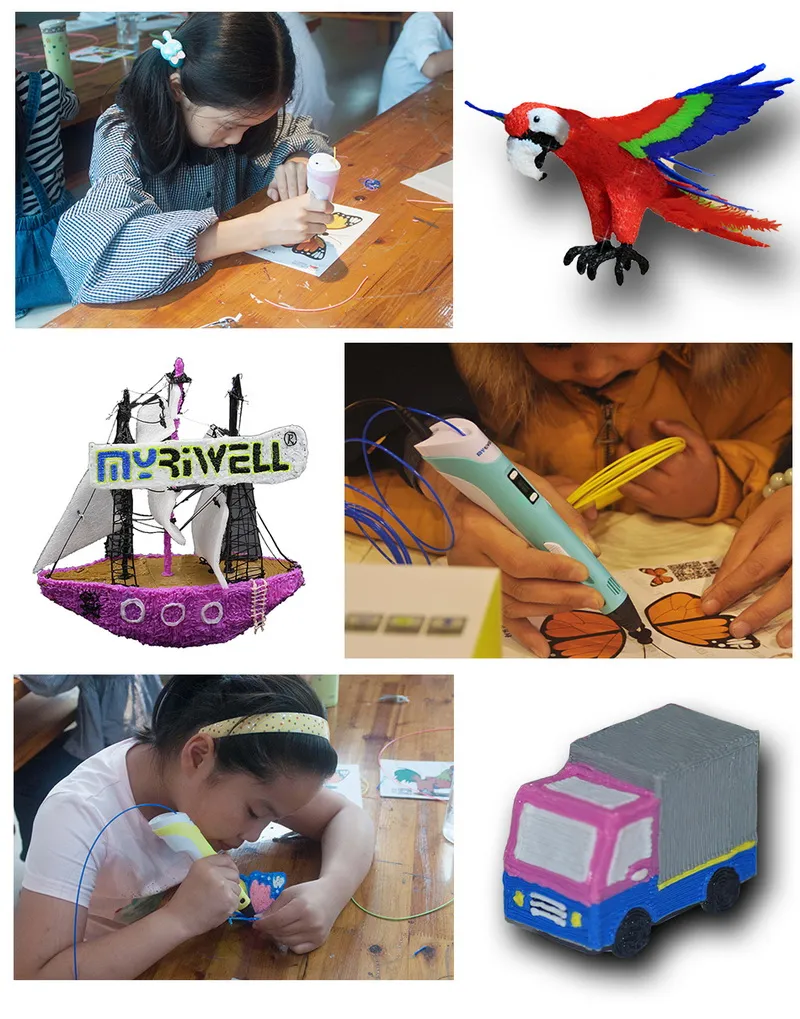 3D Çizim Kalem DIY 3D Yazıcı Kalem ABS Filament 1.75mm Sanatlar 3D Baskı Kalem LCD Eğitim Hediye Çocuklar için Tasarım Boyama Çizim