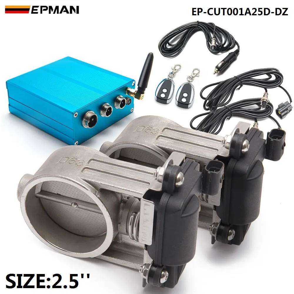 EPMAN - Exhaust Valve Controller kit with Valve Fit For 2"/2.25"/2.5"/2.75"/3" Adjustable Exhaust Dual Catback Downpipe EP-CUT001A25D-DZ