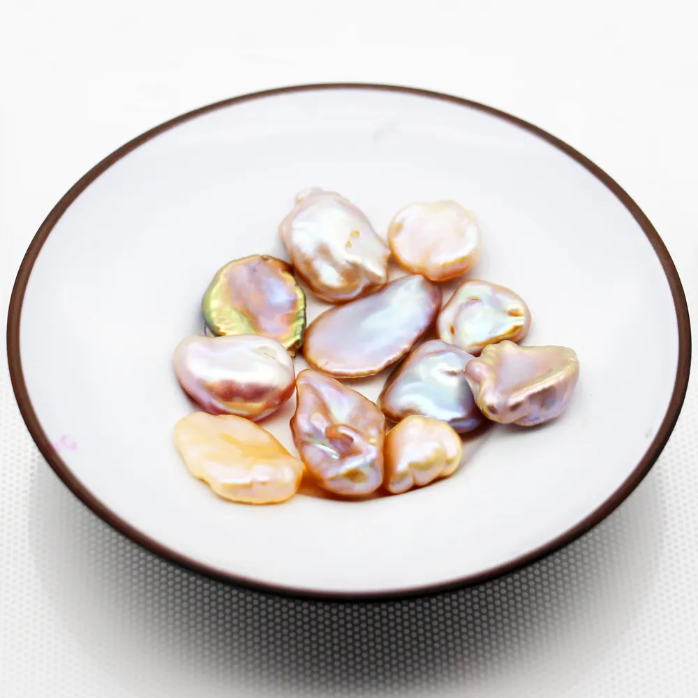 Ferme de perles d'eau douce 13-21mm forme irrégulière en vrac perle d'eau douce belle tache de perle Unique en gros