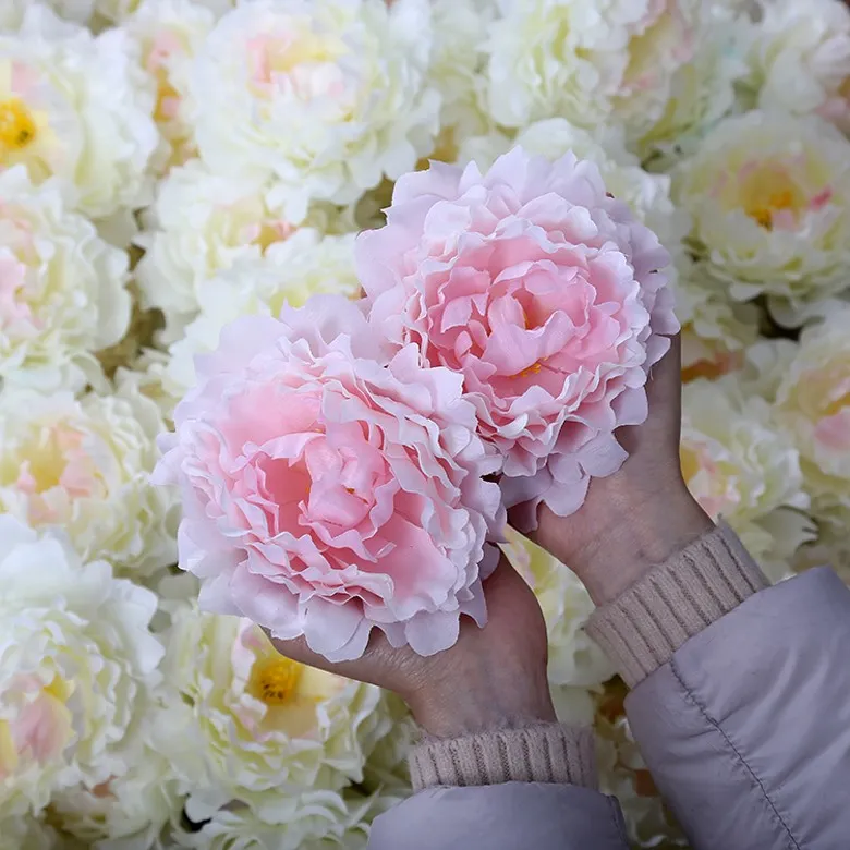 Nuovi fiori artificiali Capolini di peonia di seta Decorazione di nozze per feste Forniture Simulazione Testa di fiore finto Decorazioni per la casa 15 cm