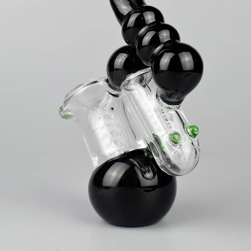 Glass Bubbler Pipes 8" Water Pipes Black Color Glass Smoking Pipe Hand Blown Hand Pipe Tube