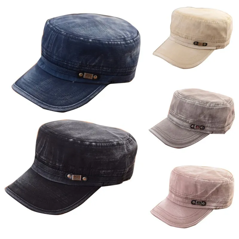 Moda verano gorras ajustables clásico ejército liso Vintage sombrero cadete hombres mujeres gorra 2018