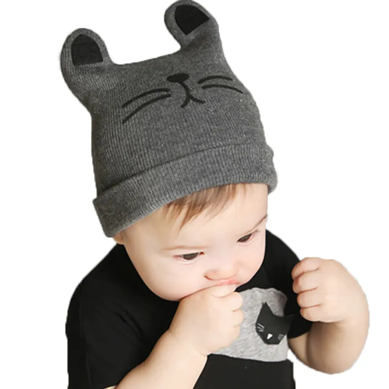 Höst Vinter 012months Baby Hat Bomull Beanie Cap Toddler Spädbarn Barnflickor och Pojkar Stickade hattar GH119 Barn hattar Kepsar