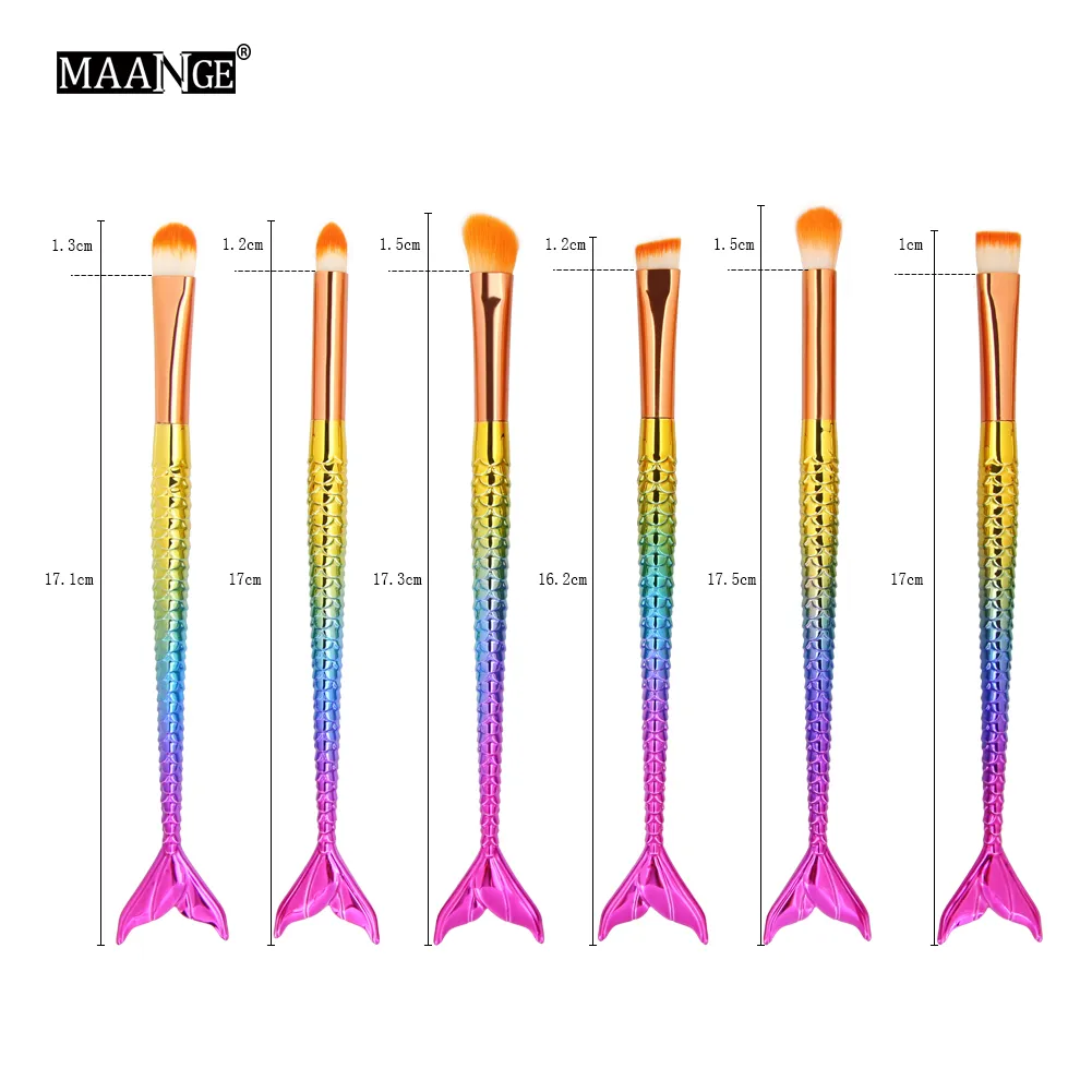 11 adet Mermaid Makyaj Fırça Seti 3D Renkli Profesyonel Vakfı Allık Büyük Balık Kuyruğu Fırça Gül altın Kozmetik Makyaj Fırçala ...