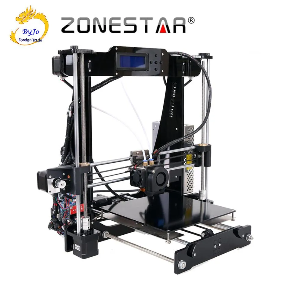 طابعة ثلاثية الأبعاد الطارد المزدوج اثنين من الألوان التلقائي التسوية reprap prusa i3 طابعة 3d diy كيت zonestar p802n أو p802nr2