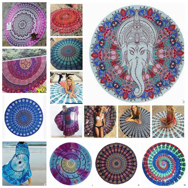 Mandala Beach Towel Indian Beach Throw Tapestry Chiffon PrintedTapestry Yoga Mat Summer Picnic Rug 39 ontwerpen YW388-WLL