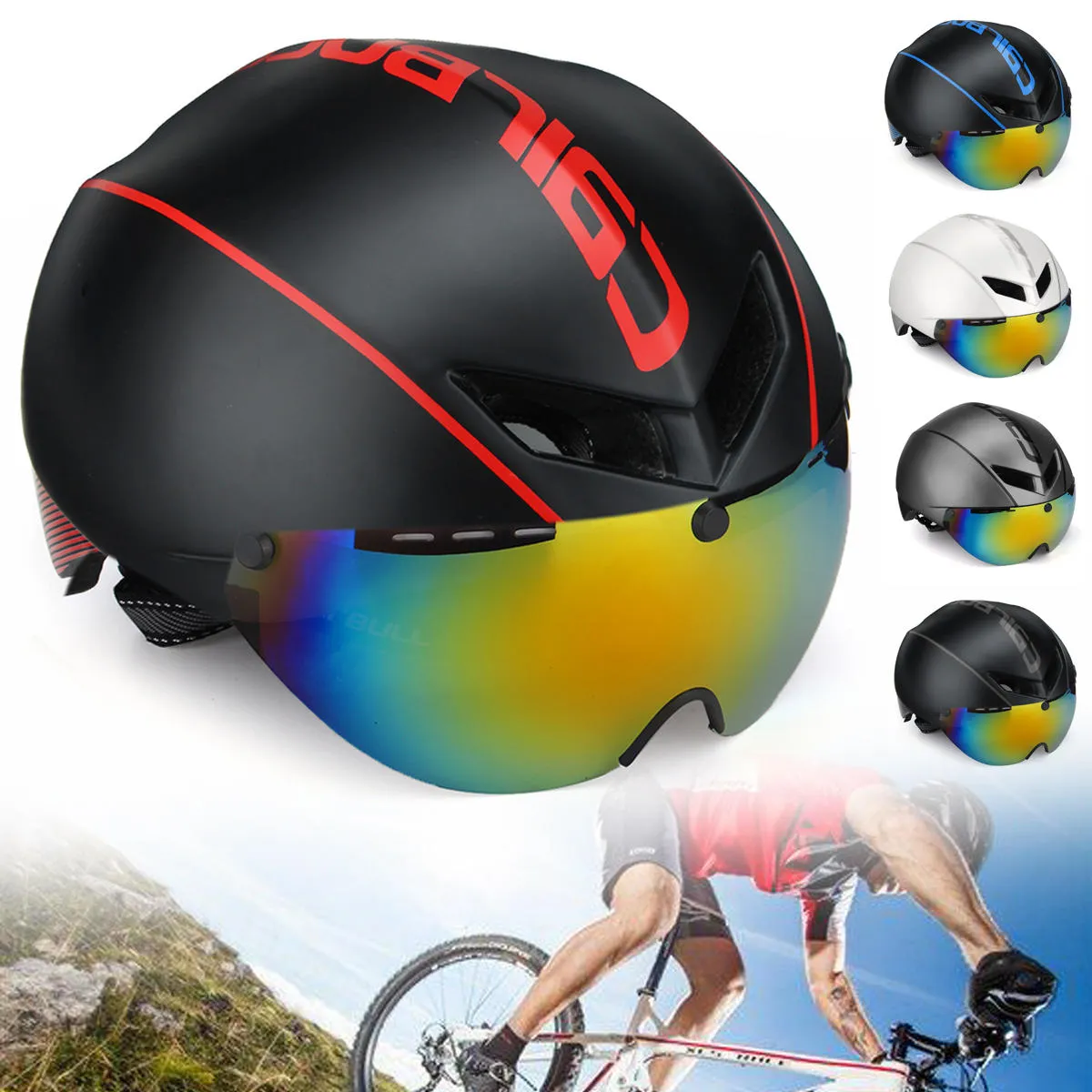CAIRBULL AERO-R1로드 사이클링 자전거 헬멧 레이싱 자전거 안전 고글 헬멧 마그네틱 선글라스 옵션 3 색