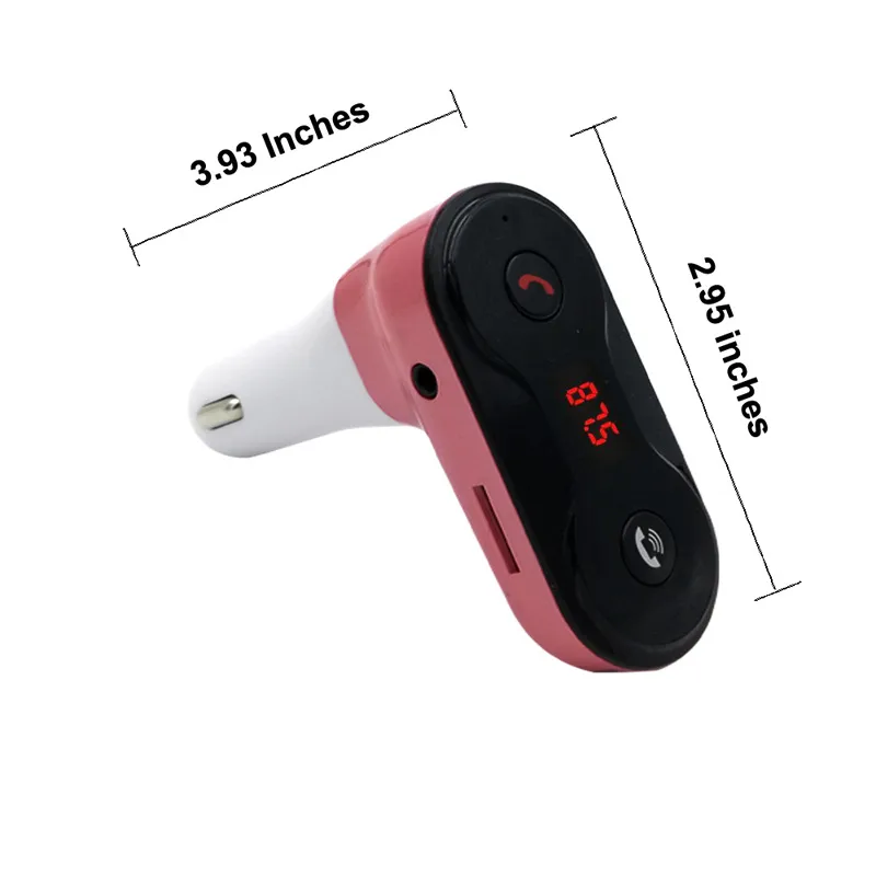 Hands Gratis Bluetooth-bilmonteringssats C8 FM-sändare Modulator Billaddare AUX Hands Free Music Mini MP3-spelare SD USB LCD / 