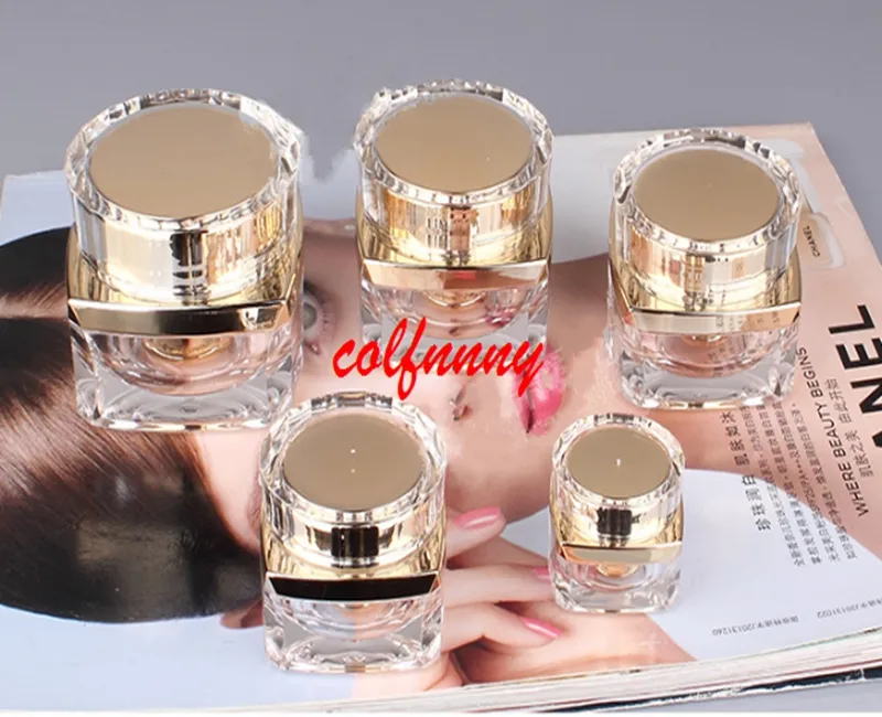 5g 10g 20g 30g 50g Top Grade Clear Acrylic Empty Bottle jar Eye Gel Lipstick Sample Empty Cosmetic Containers