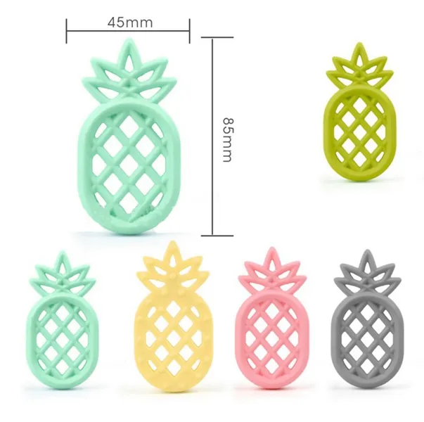 Denti ananas neonati alimentari alimentare silicone frutto di frutta ananas Soithes baby molare addestra