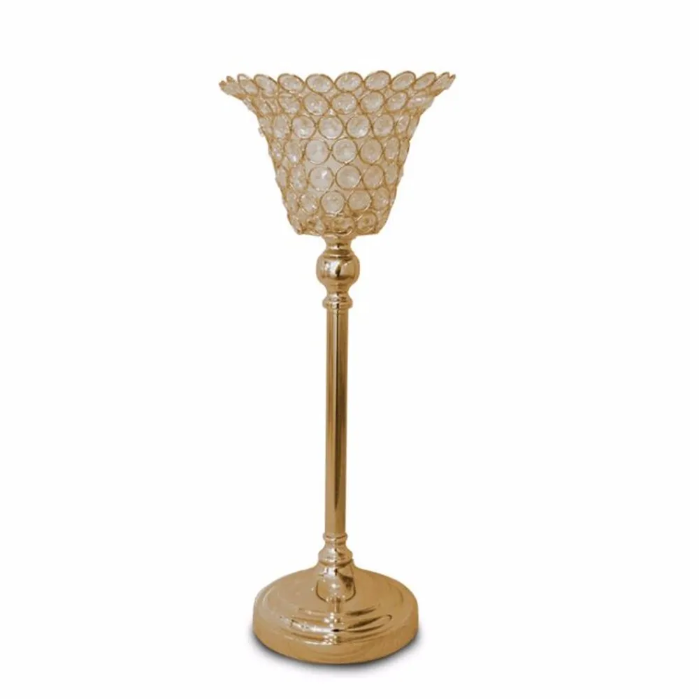 Pillar Crystal Candle Holder,Crystal Beaded Candle Holder