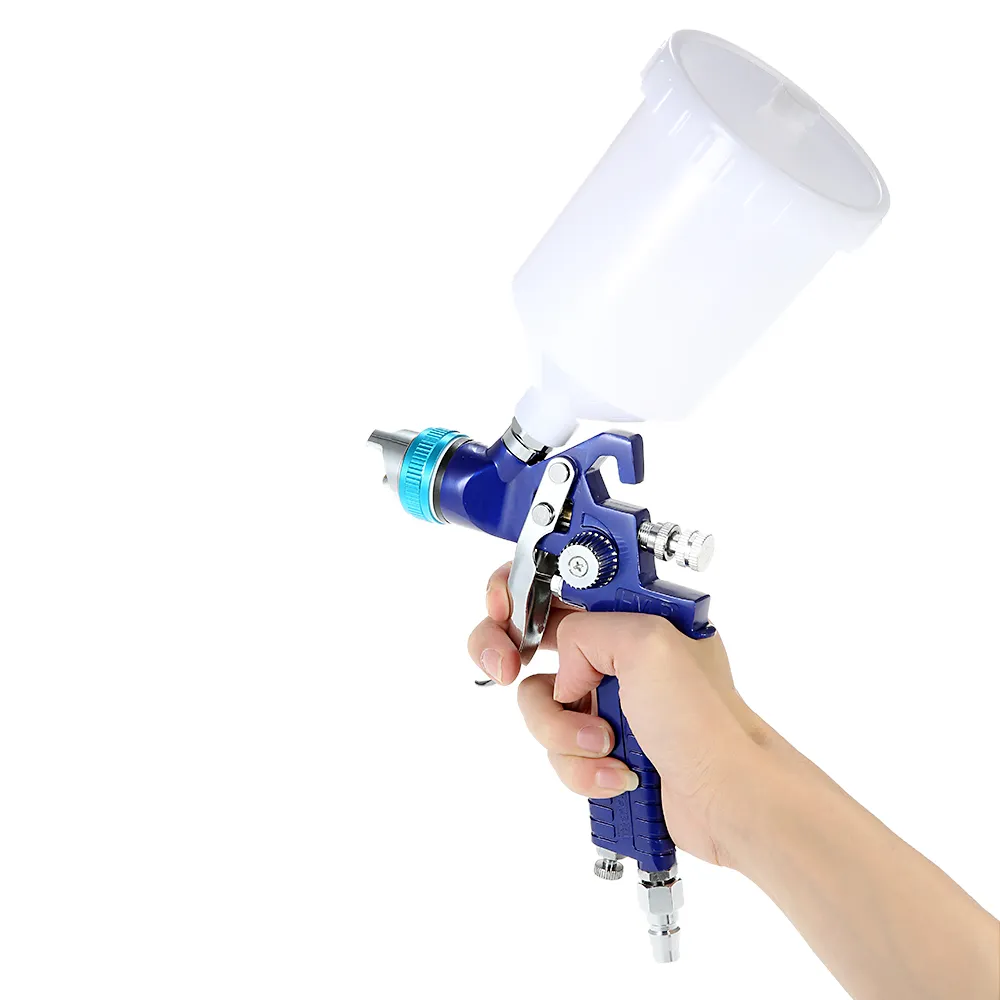 LVLP - Pistola A Spruzzo R500 Professionale Con 3 Ugelli (1,3/1,5/1,7 Mm) E Regolatore Di Pressione – Per Vernici Auto, Primer E Base
