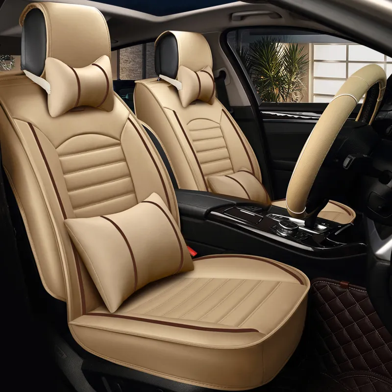 Luxus PU-Leder Autositzbezug Vorderkissen Teppichschutz Universal