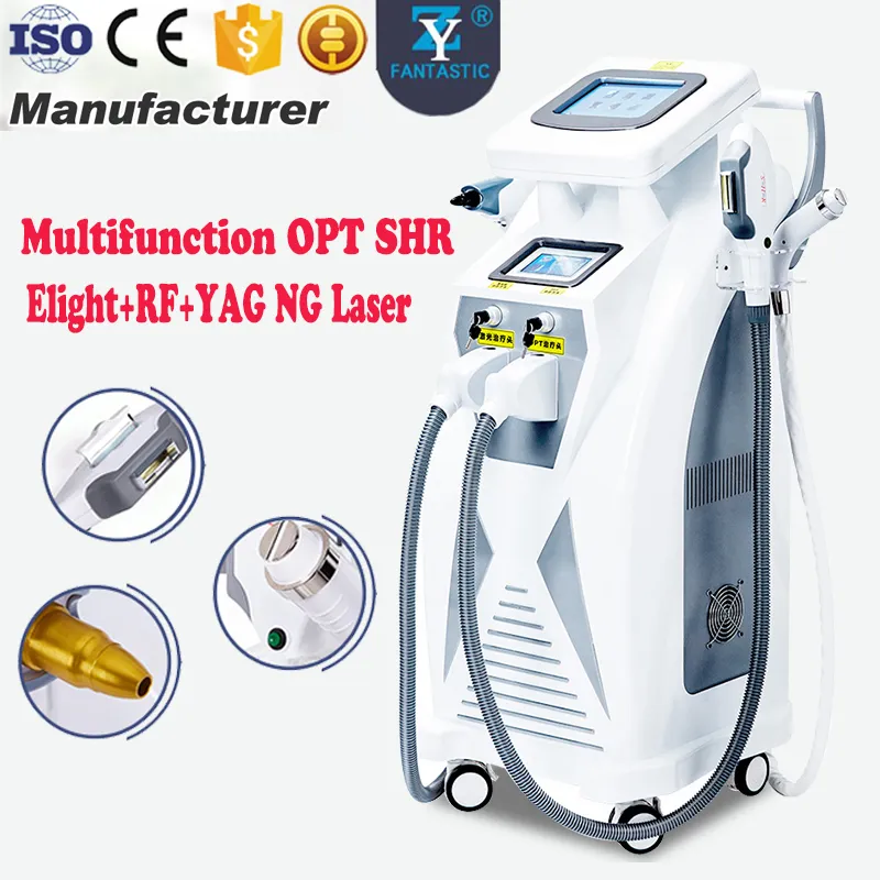 Professionelle 4-in-1-IPL-RF-Yag-Laser-IPL-Pianless-Haarentfernung, Hautverjüngung, Hautaufhellung, Tattooentfernung, OPT-Maschine für den Salon