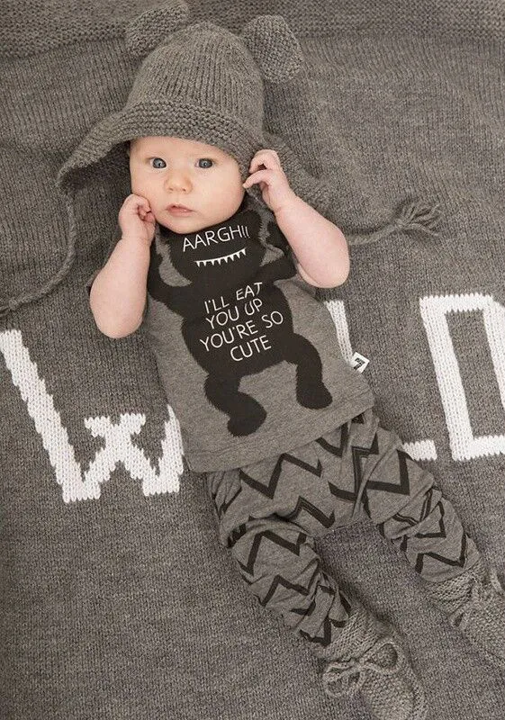 Baby kläder sätter barn nyfödda baby boys tjejer långärmad panda t-shirt + randiga byxor spädbarn kläder kläder uppsättningar 0-24m