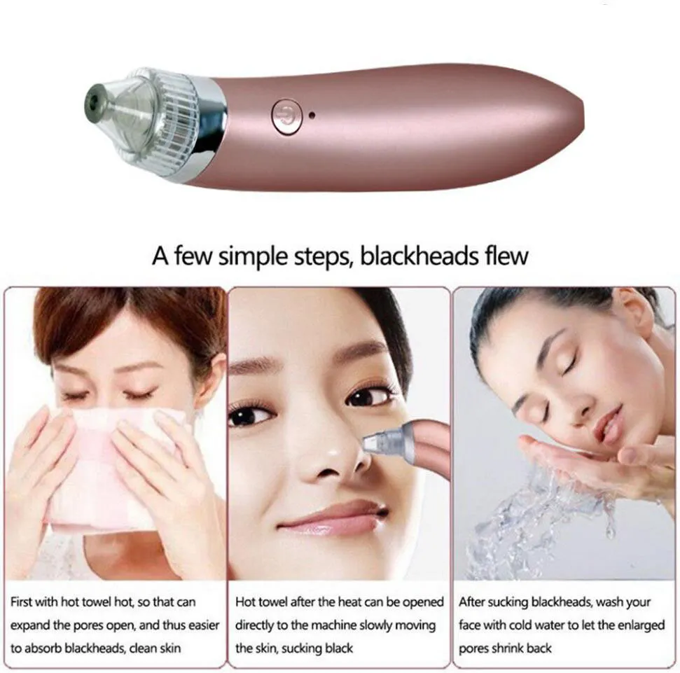 Blackhead Remover Tool Pore Vacuum Pimple Comedone Extractor Acne Comedo Suction Exfoliating Cleanser Machine Electric USB Rechargeable