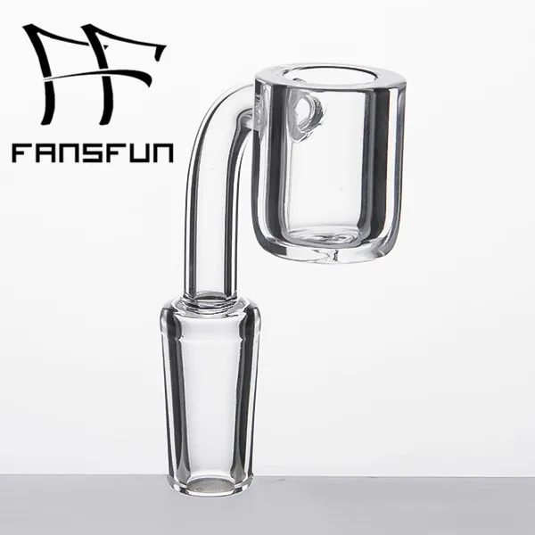 4mm Flat Top Quartz Banger 10/14 / 18mm Man Kvinnlig rök Klar Joint 90 grader Domeless Nail för DAB Rigs Partihandel 643