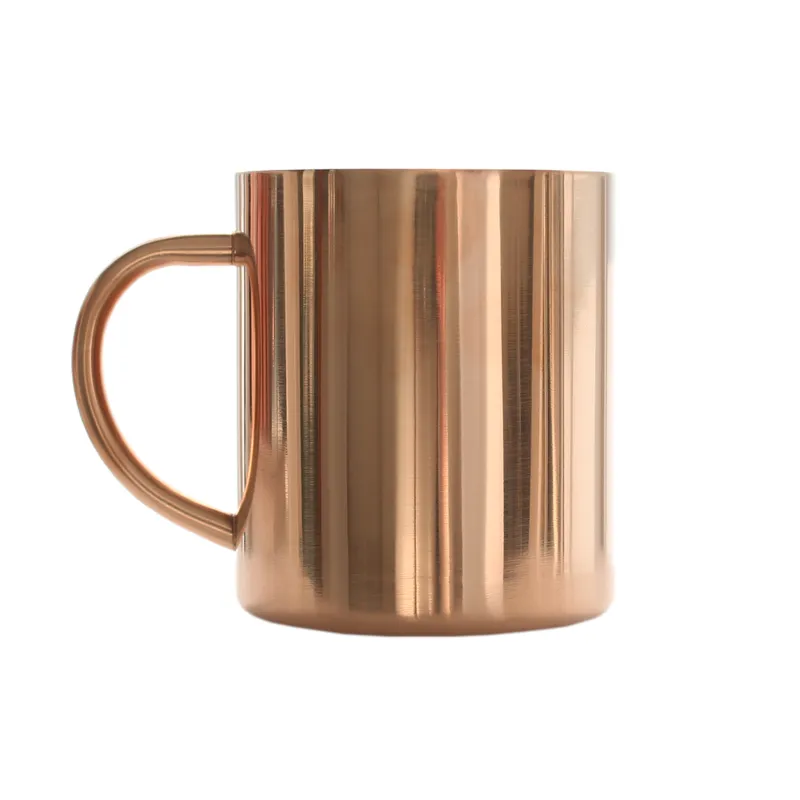 Tasses à café en acier inoxydable de 450 ml, grandes tasses à bière dorées, à la mode, à Double paroi, pour boissons glacées, tasses à thé avec poignée, tasses de Bar à Cocktail, Camping en plein air