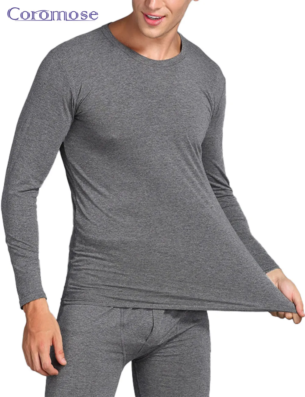 Coromose Winter Men Long Johns Mens Undermal Termal Steelds بالإضافة