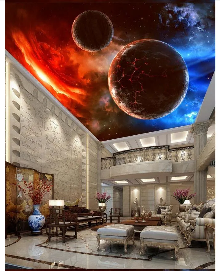 3d carta da parati personalizzata foto 3d soffitto murale carta da parati Sospeso Meteorite Cosmic Cielo stellato 3d parete soggiorno murales carta da parati decorazioni la casa