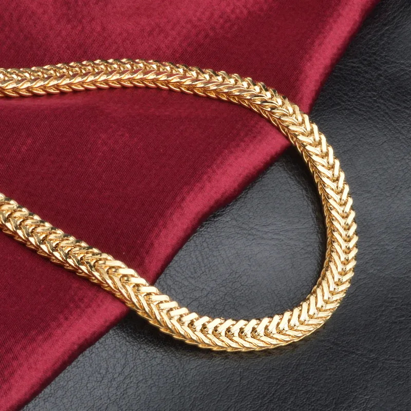 Luxury 6MM 18K Gold Plated Snake Rope Chains Necklace Bangle bracelets For women Men Fashion Jewelry set Accessories Gift Hip Hop