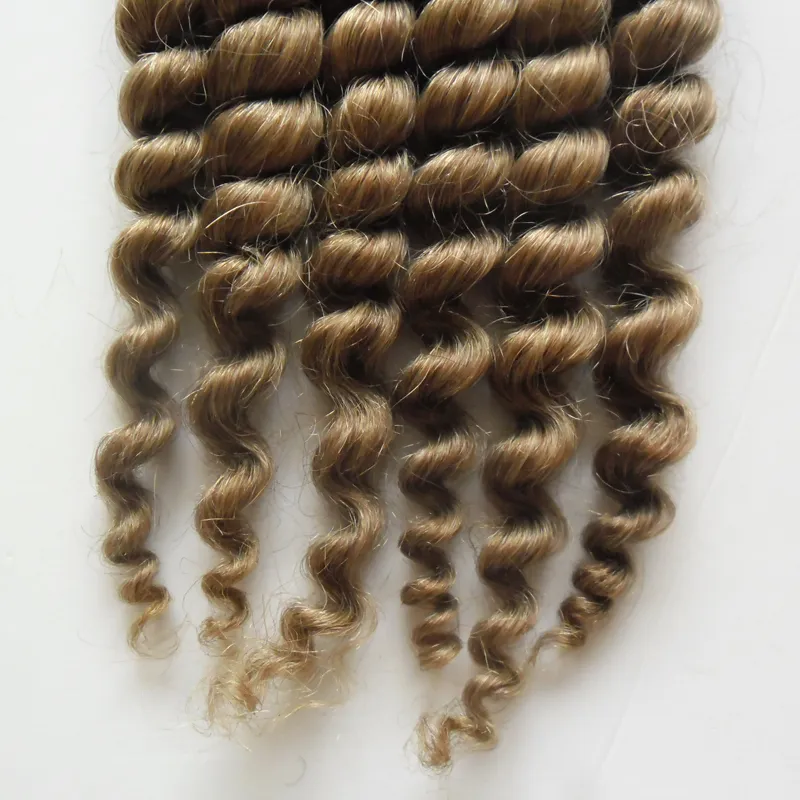 Estensioni dei capelli con nastro Remy marrone chiaro 40 pz/lotto onda sciolta trama della pelle capelli umani fatti a macchina Remy 16 