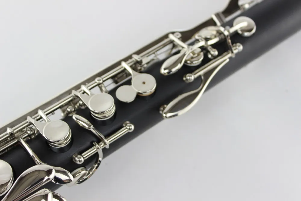 Buffé Svart Bass klarinett Högkvalitativ BB Clarinet Drop B Tuning Mahogny Clarinet Silver Plated Key Buffet Keys Musical Instrument