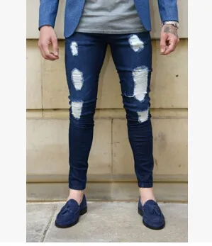 Pantaloni a matita maschili uomini jeans slim fit jeans jeans denim blu abbigliamento pantaloni lunghi