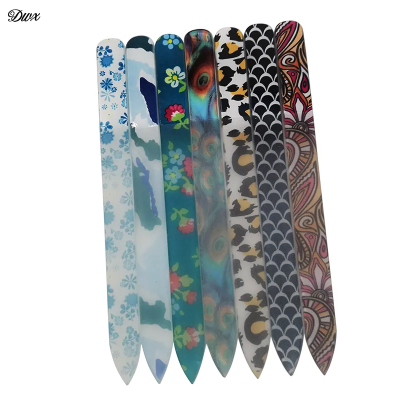 lot Glass Nail File Date Crystal New Flower Pattern Manicure Files Tool1361187