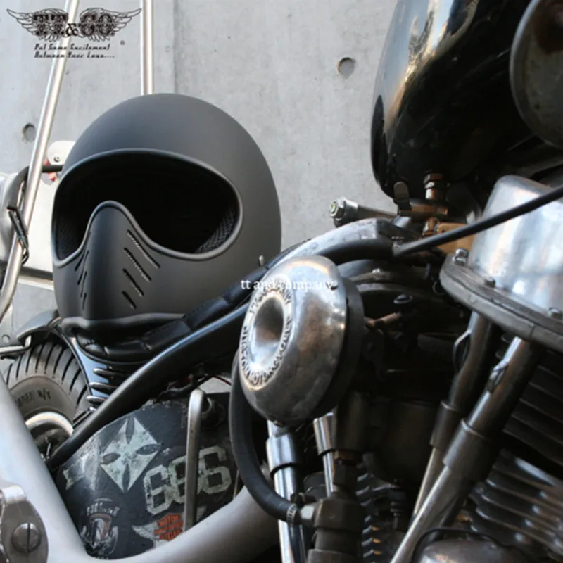 Co Thompson Motorcykelhjälm full ansikts racing moto vintage chopper cykel kryssnings anda ryttare retro spöke hjältar casque casco290g