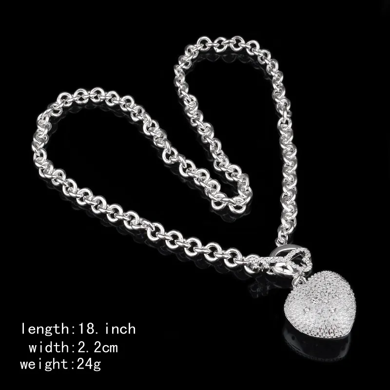 Elegant 925 Sterling Silver Plated Sand Flower Pendant Necklace Fine