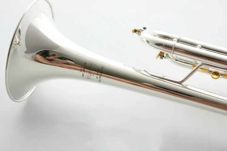 Professional Musical Instruments LT180S-37GS Bb Trumpet B Flat High Quality Brass Silver Plated With Case Mouthpiece