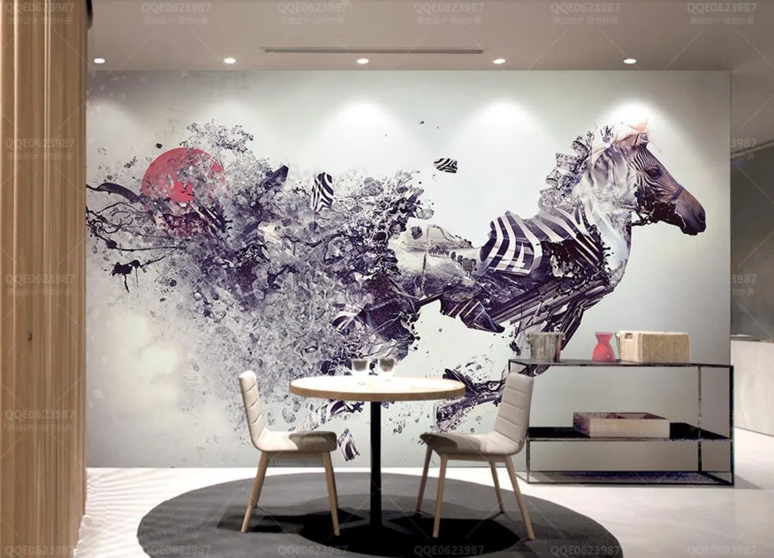 Custom 3D Wall Murals Wallpaper - Zebra TV Backdrop for Living Room,  Premium Home Decor from Dhgate Wallpapers - price 26.69, image size:1125x811